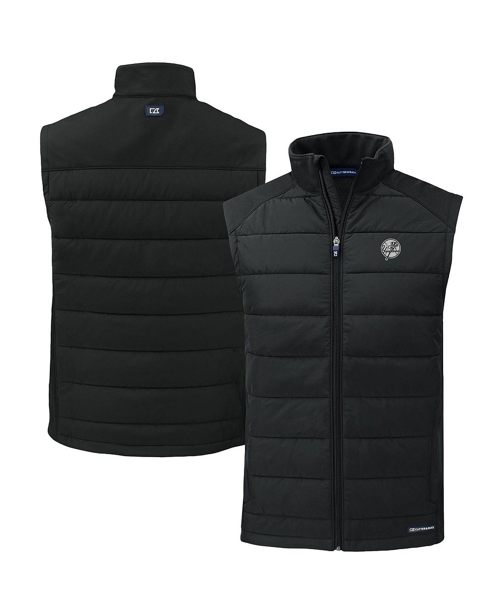 Мужской жилет Cutter & Buck Black New York Yankees Evoke Hybrid Eco Softshell Full-Zip