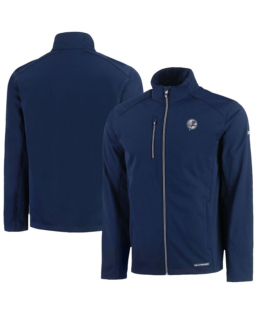 Cutter & Buck Men's Navy New York Yankees Evoke Eco Softshell Full-Zip Jacket