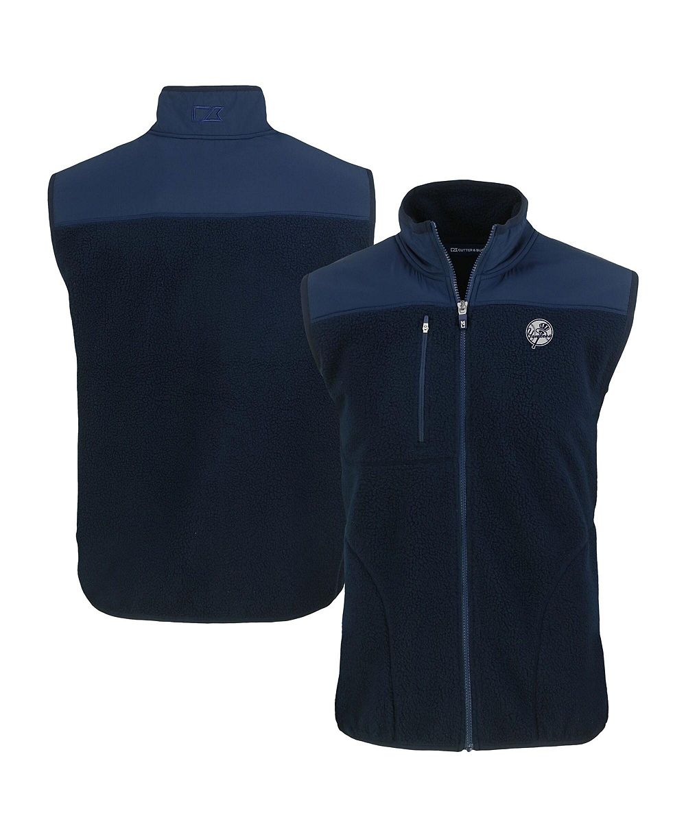 Мужская ветровка Cutter & Buck Navy New York Yankees Cascade Eco Fleece Full-Zip