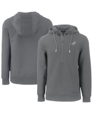 Cutter & Buck Men's Gray Los Angeles Dodgers Roam Eco Tri-Blend Half-Zip Hoodie