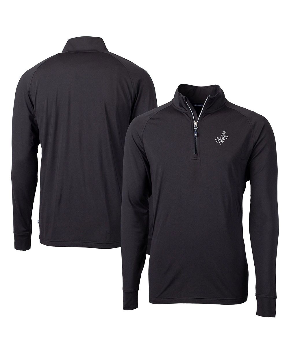 Cutter & Buck Men's Black Los Angeles Dodgers Big & Tall Adapt Eco DryTec Raglan Quarter-Zip Jacket