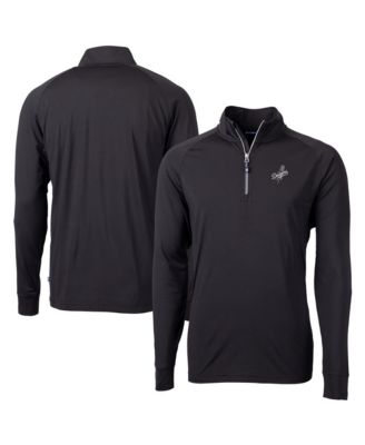 Cutter & Buck Men's Black Los Angeles Dodgers Big & Tall Adapt Eco DryTec Raglan Quarter-Zip Jacket