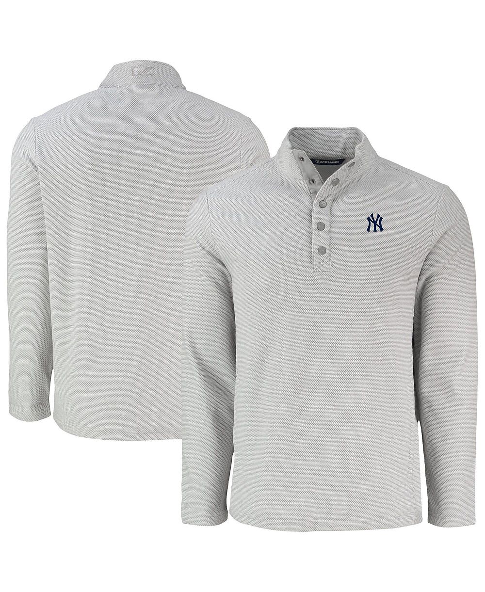 Мужская толстовка Cutter & Buck New York Yankees Hunts Point Eco Textured Fleece Half-Snap