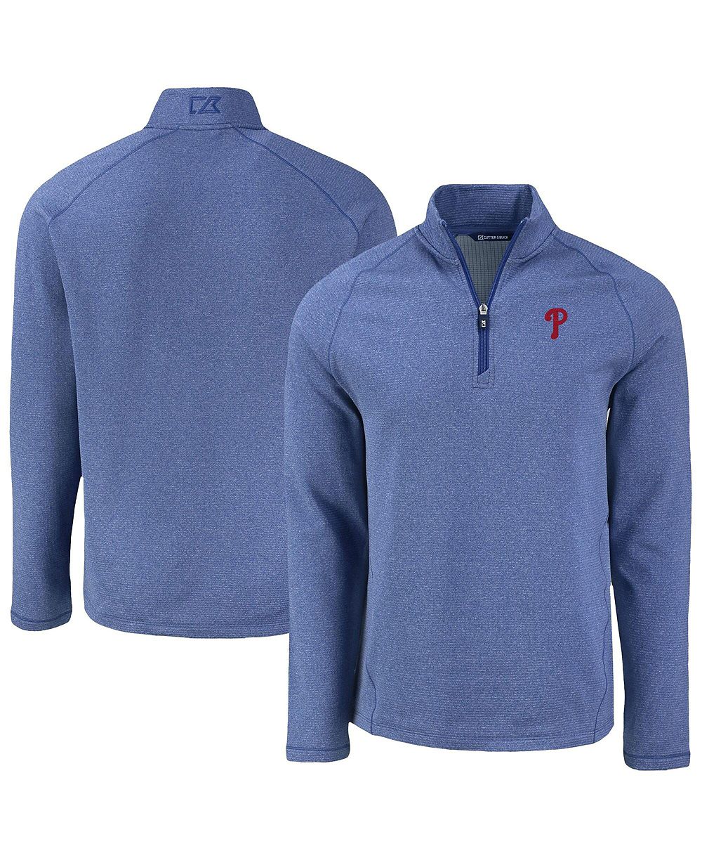 Мужской потайной sweatshirt Cutter & Buck Philadelphia Phillies Peshastin Eco Fleece Raglan Quarter-Zip