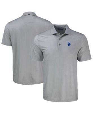 Мужская рубашка-поло Cutter & Buck Gray Los Angeles Dodgers Pike Eco Shadow Check Print