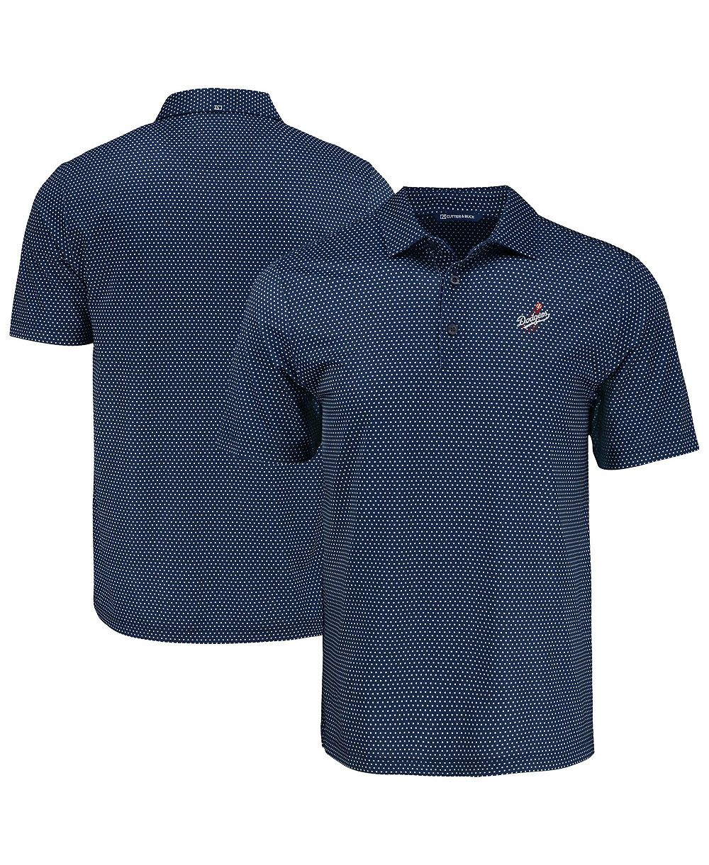 Cutter & Buck мужская поло-рубашка Navy с принтом «Pike Eco Shadow Check» и логотипом Los Angeles Dodgers