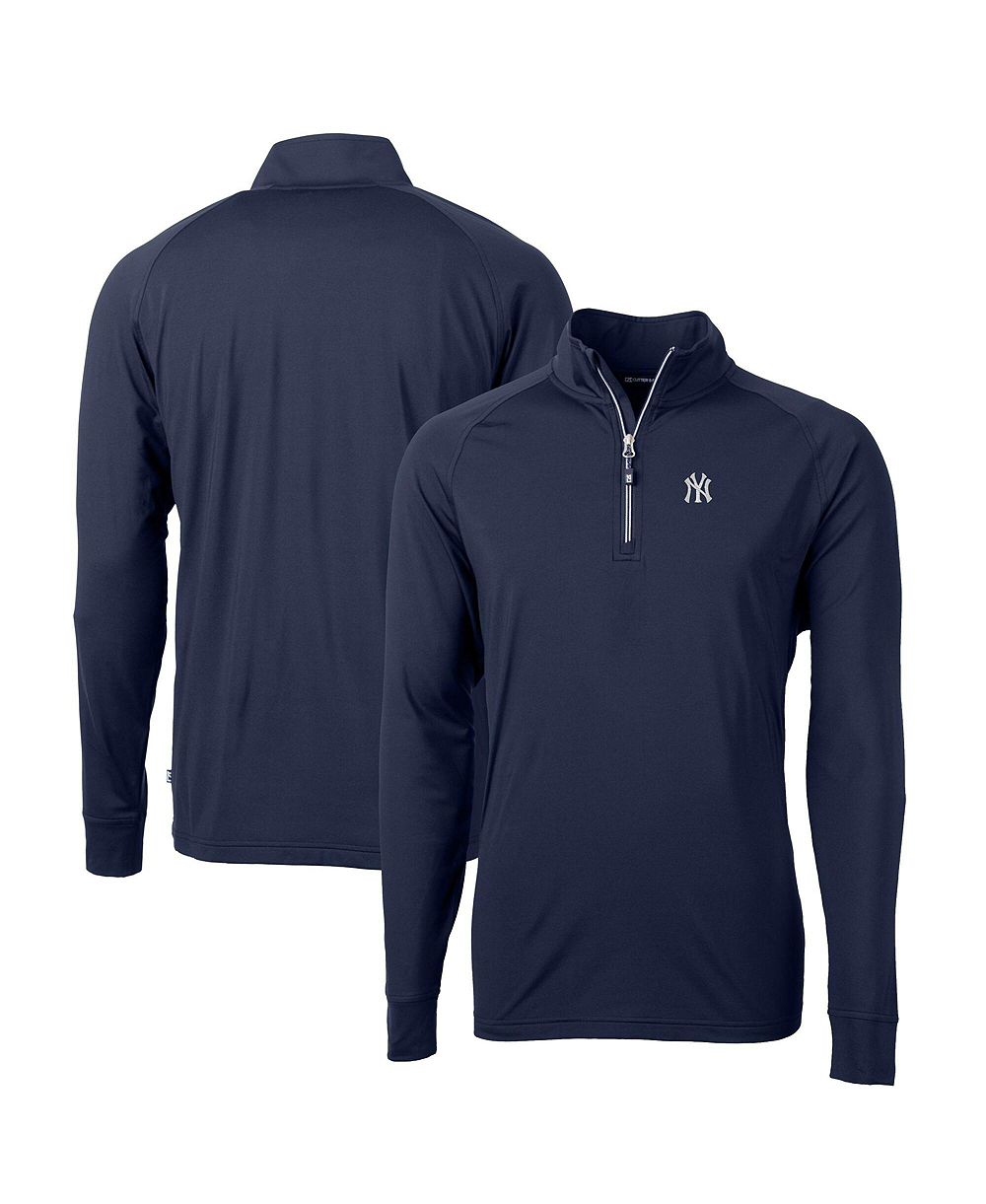 Cutter & Buck Мужской темно-синий джемпер на молнии New York Yankees Adapt Eco Knit Stretch