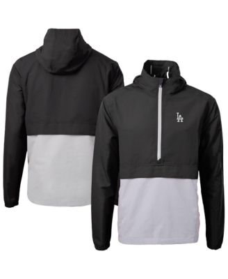 Cutter & Buck Men's Black Los Angeles Dodgers Charter Eco Half-Zip Anorak Jacket