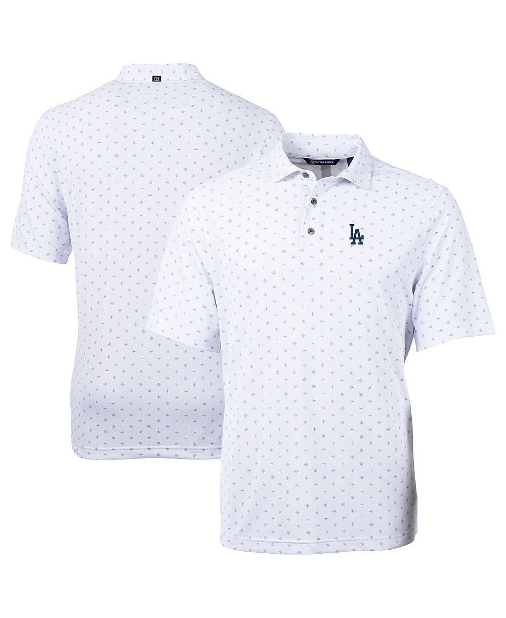 Cutter & Buck Men's White Los Angeles Dodgers Virtue Eco Pique Tile Polo Shirt
