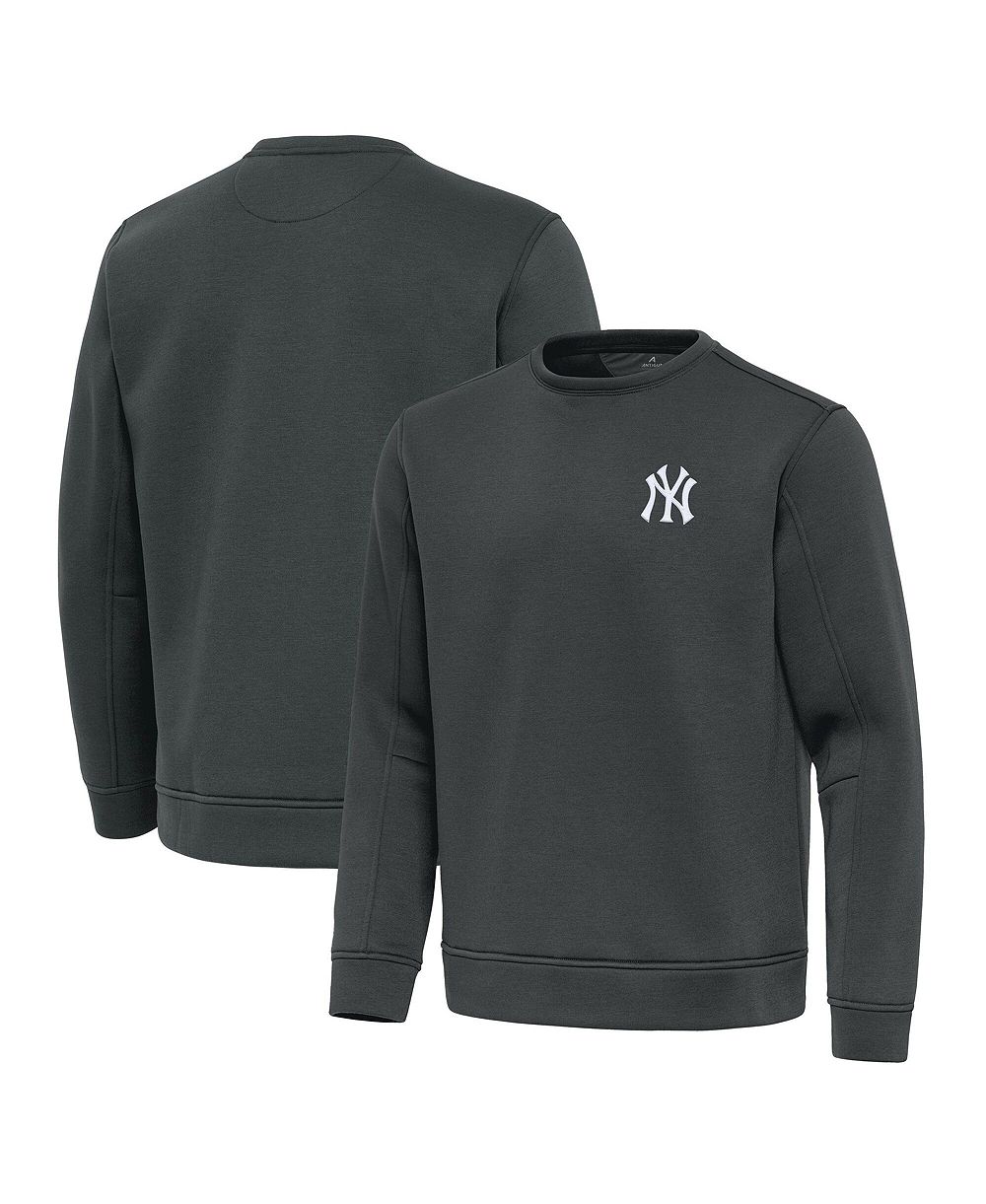 Antigua Мужской Pewter New York Yankees Relevant Lightweight Pullover Sweatshirt