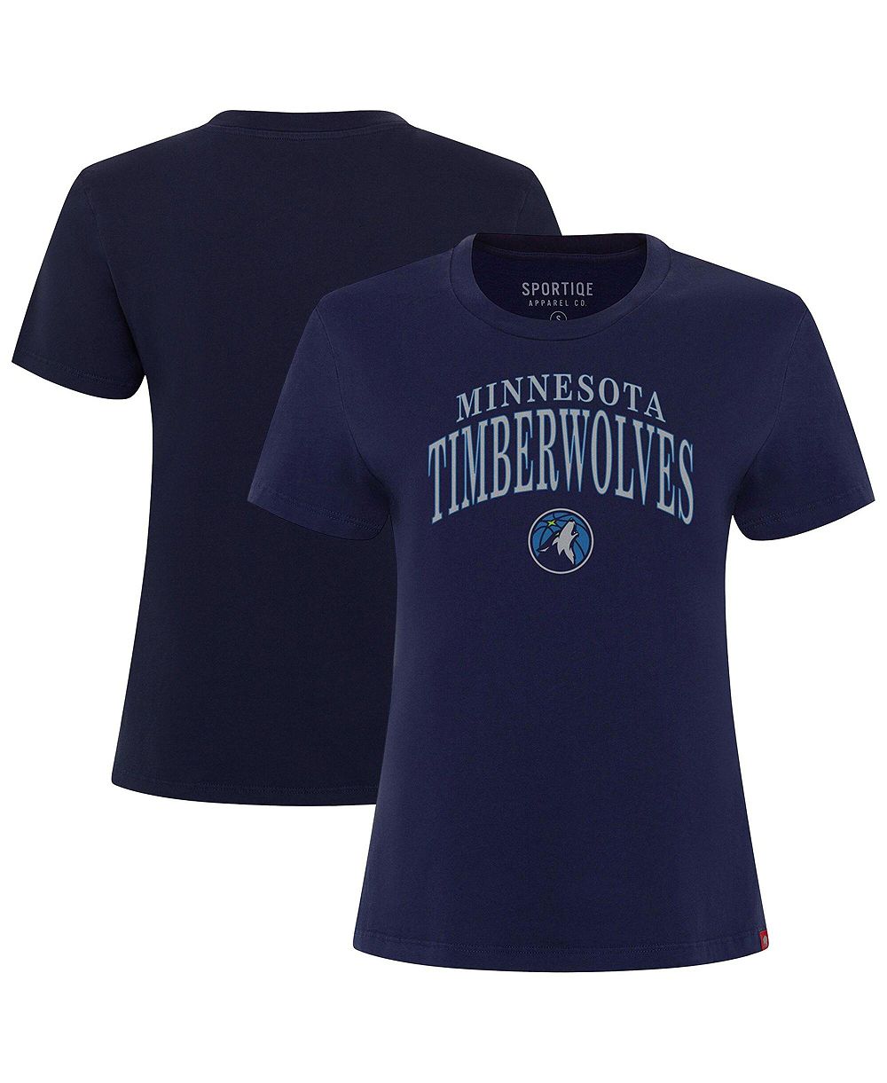 Женская футболка Sportiqe Minnesota Timberwolves Arcadia Boxy темно-синяя
