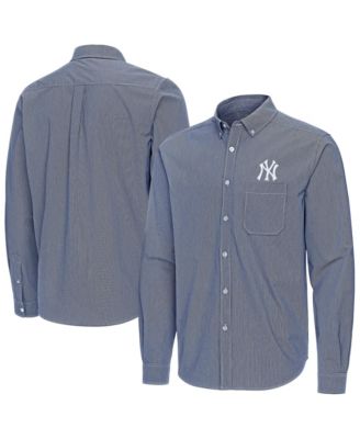 Мужская рубашка Antigua New York Yankees Porter Woven Long Sleeve Button-Down темно-синяя