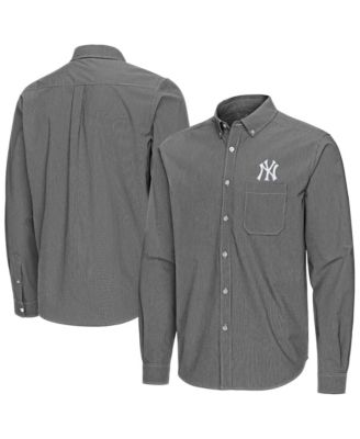Мужская рубашка Antigua Black New York Yankees Porter Woven Long Sleeve Button-Down