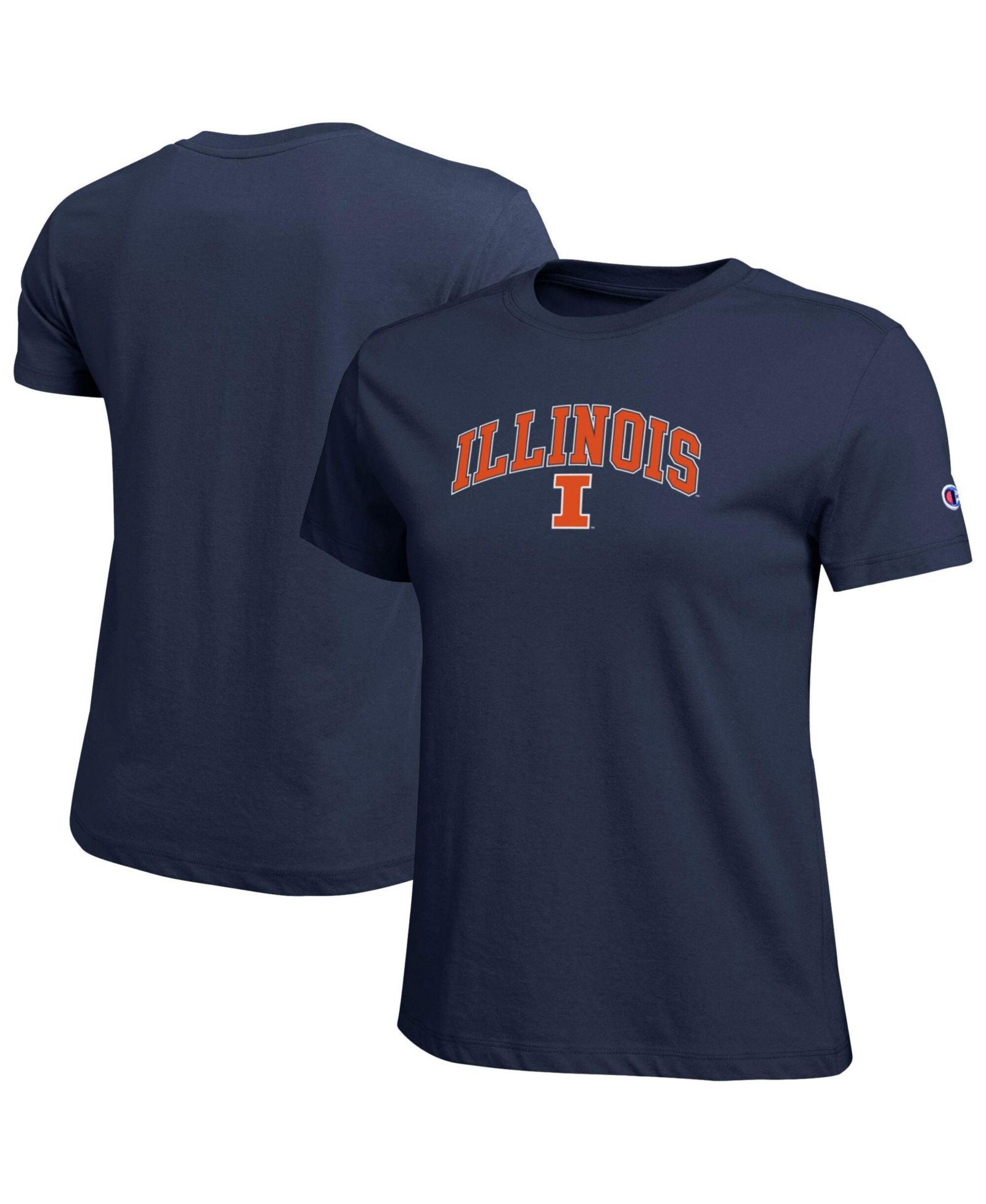 Футболка Champion Women's Navy Illinois Fighting Illini Arched Over Logo