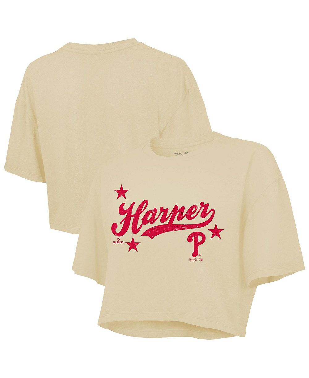 Женский укороченный топ Majestic Threads Bryce Harper Cream Philadelphia Phillies