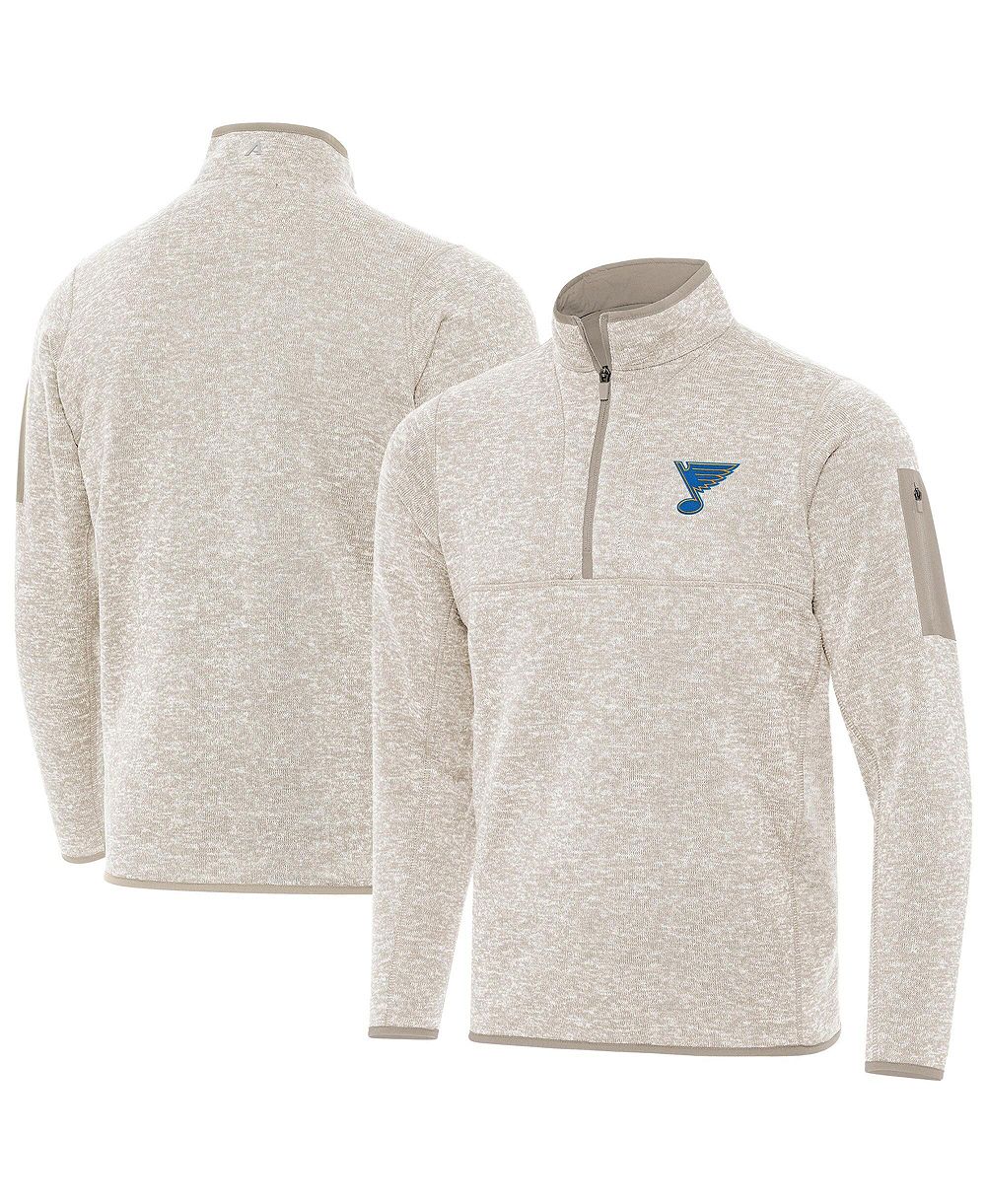 Antigua Men's Oatmeal St. Louis Blues Fortune Quarter-Zip Pullover Jacket
