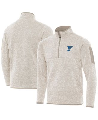 Мужская куртка Antigua Oatmeal St. Louis Blues Fortune Quarter-Zip Pullover