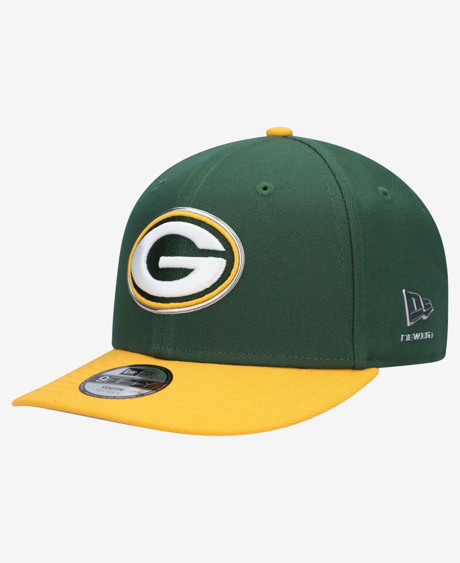 Бейсболка New Era Green/Gold Green Bay Packers 2026 NFL Draft Pre-Curved 9FIFTY Snapback для мальчиков и девочек
