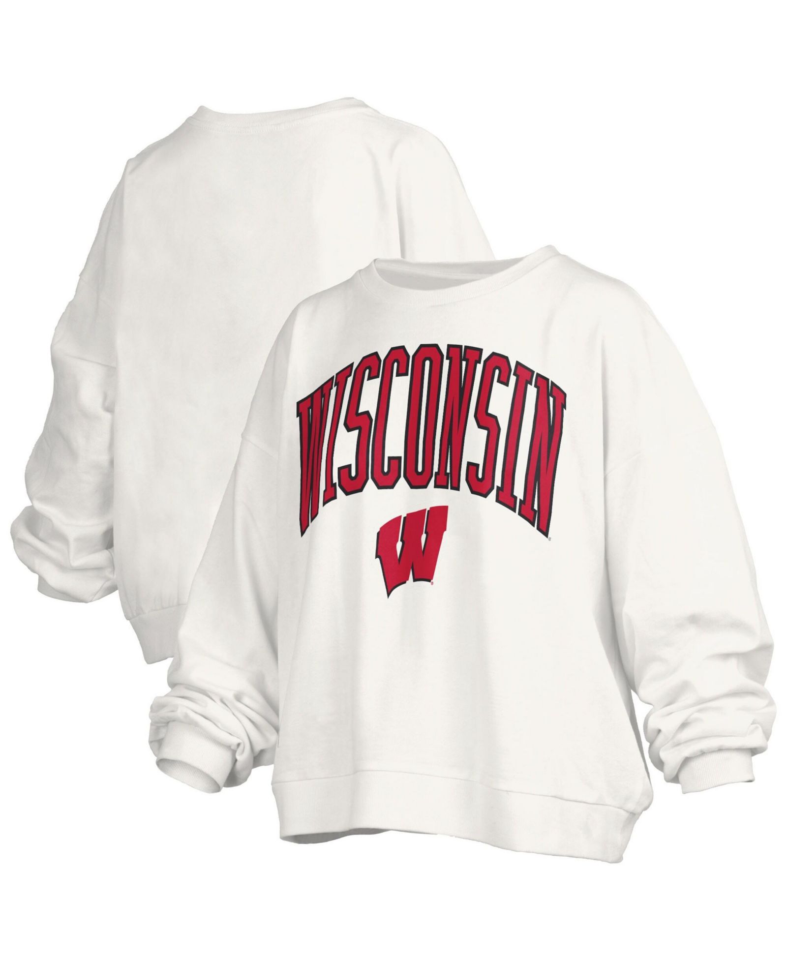 Pressbox Women's White Wisconsin Badgers Janise Fleece Sweatshirt