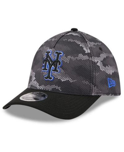New Era Men's Black New York Mets Camo 39THIRTY A-Frame Flex Hat