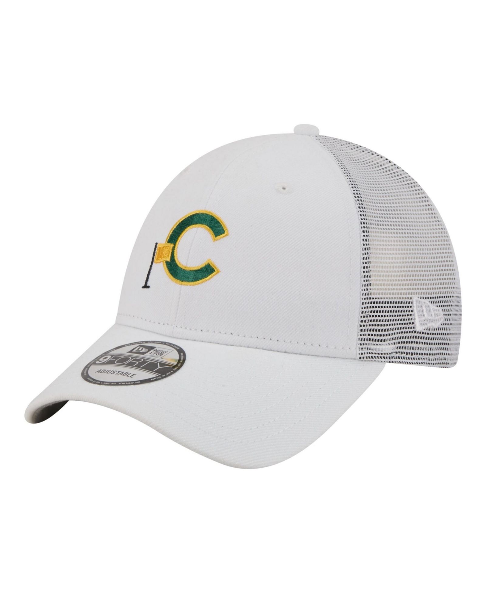 New Era Men's White Chicago Cubs Flag 9FORTY Trucker Adjustable Hat