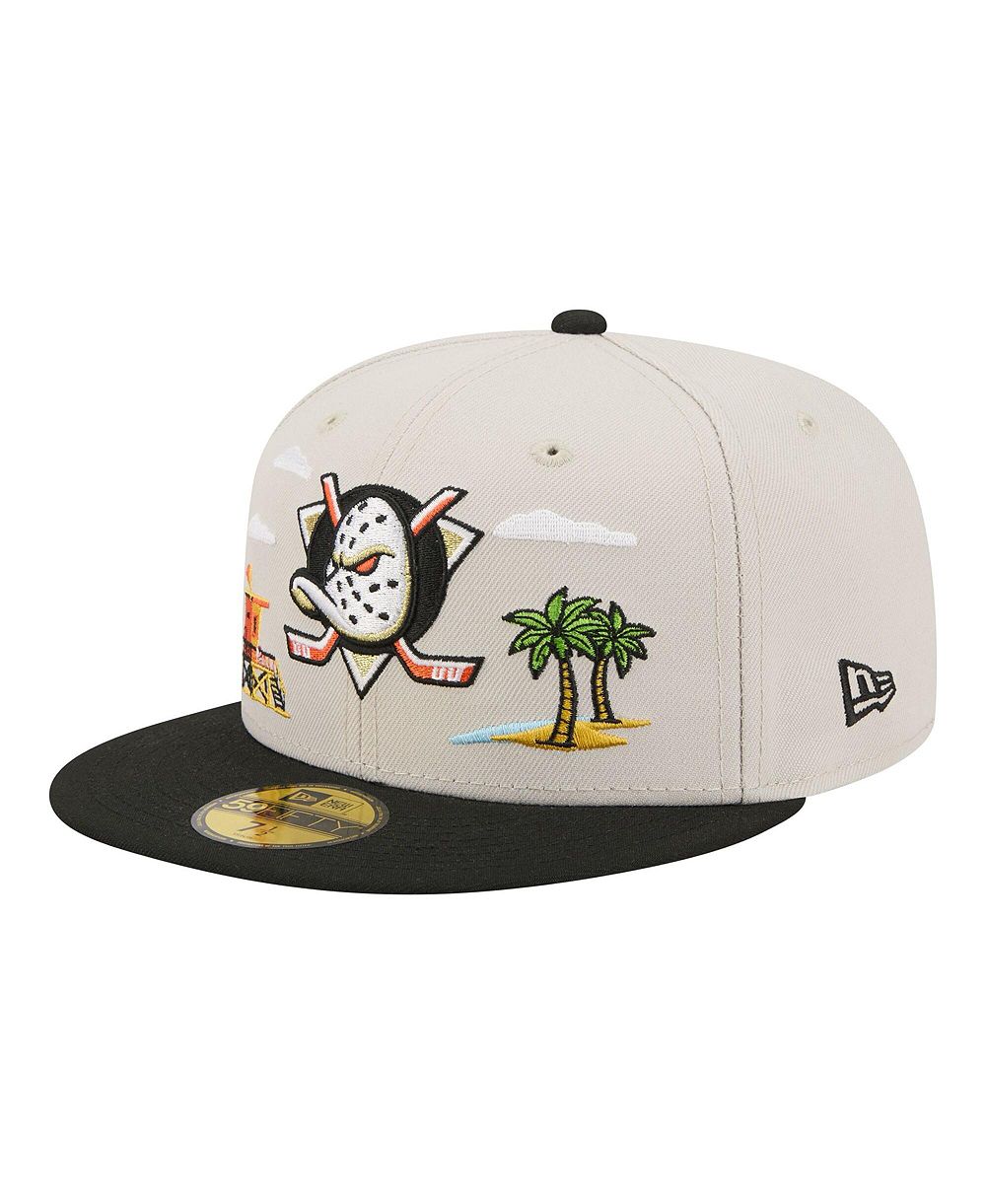 New Era Men's Tan/Black Anaheim Ducks Localized City Icon 59FIFTY Fitted Hat