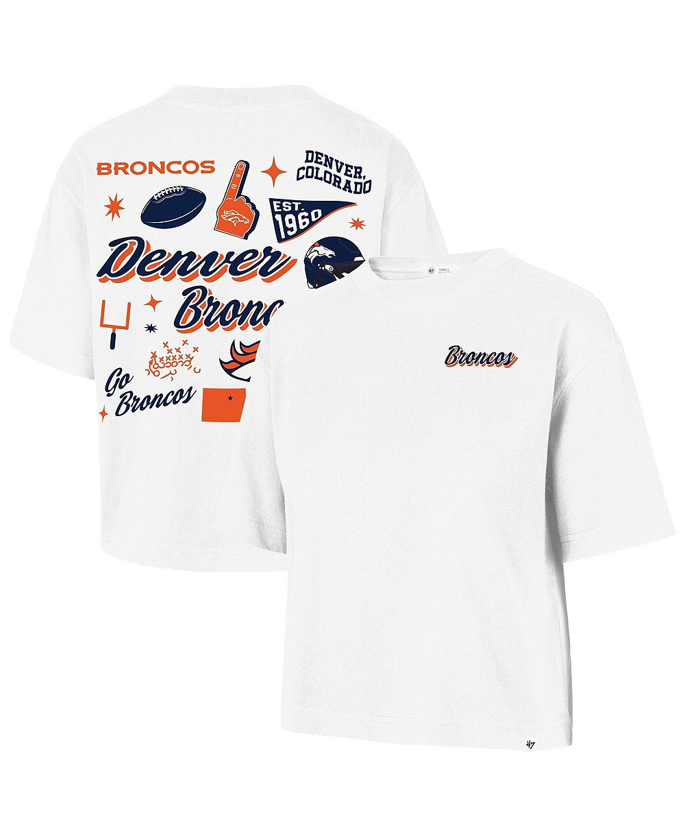 Женская футболка '47 Brand White Denver Broncos Collage Script Reed City