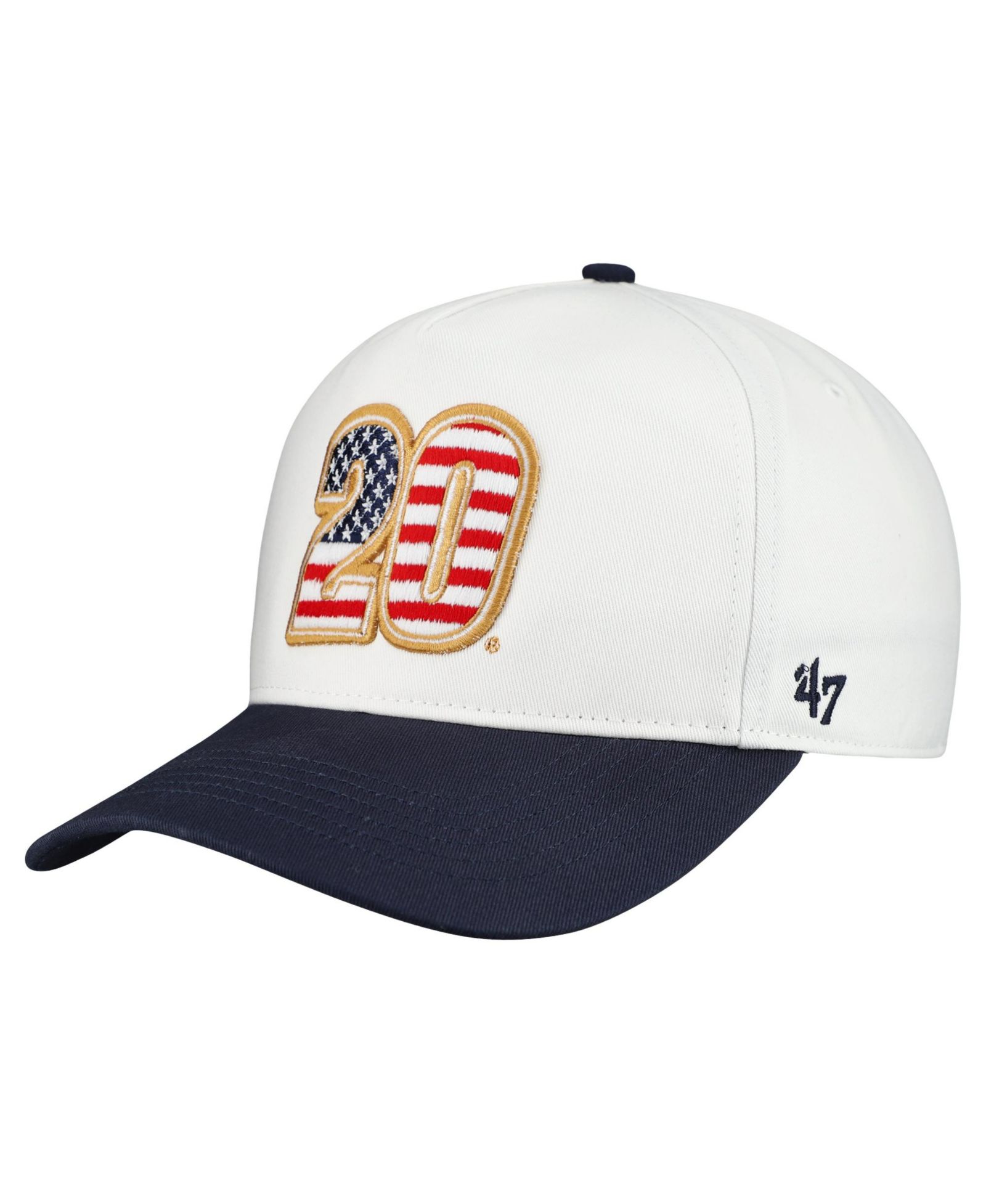 Бейсболка '47 Brand Men's White Christopher Bell Flag, регулируемая