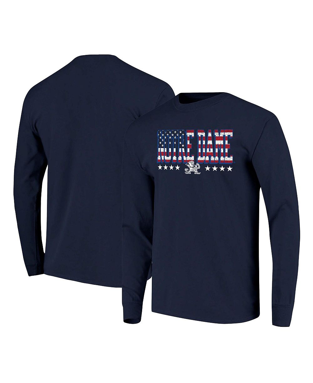 Image One Мужская футболка Notre Dame Fighting Irish Tall Type Flag Long Sleeve Navy