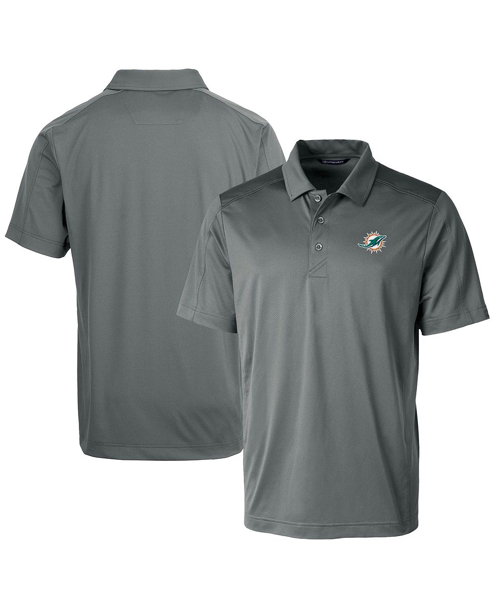 Мужская рубашка-поло Cutter & Buck Steel Miami Dolphins Prospect Textured Stretch