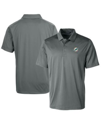 Мужская рубашка-поло Cutter & Buck Steel Miami Dolphins Prospect Textured Stretch