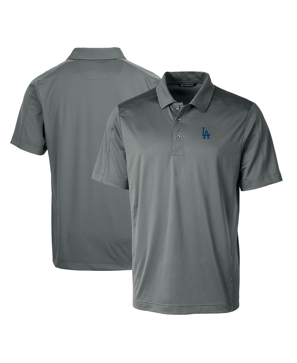 Cutter & Buck Men's Steel Los Angeles Dodgers Prospect Textured Stretch Big & Tall Polo Shirt