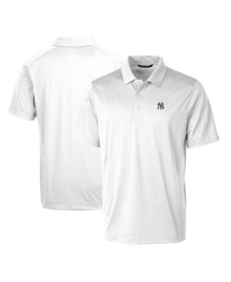 Cutter & Buck Men's White New York Yankees Prospect Textured Stretch Big & Tall Polo Shirt
