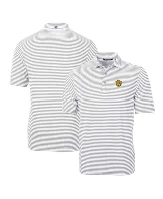 Мужская рубашка-поло Cutter & Buck Gray Missouri Tigers Throwback Logo Virtue Eco Pique Stripe