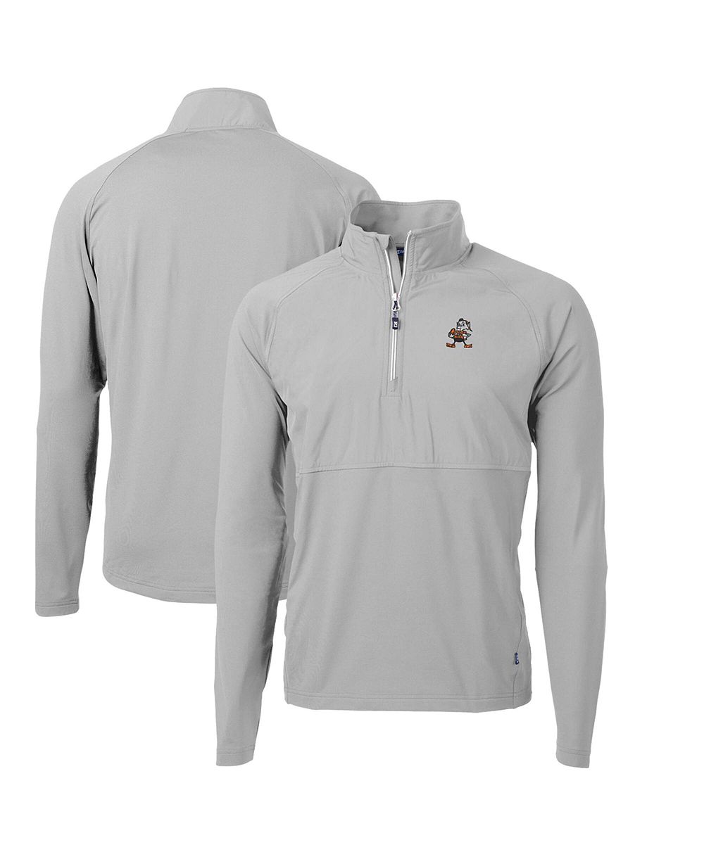 Мужской свитшот Cutter & Buck Cleveland Browns Adapt Eco Knit Hybrid Quarter-Zip