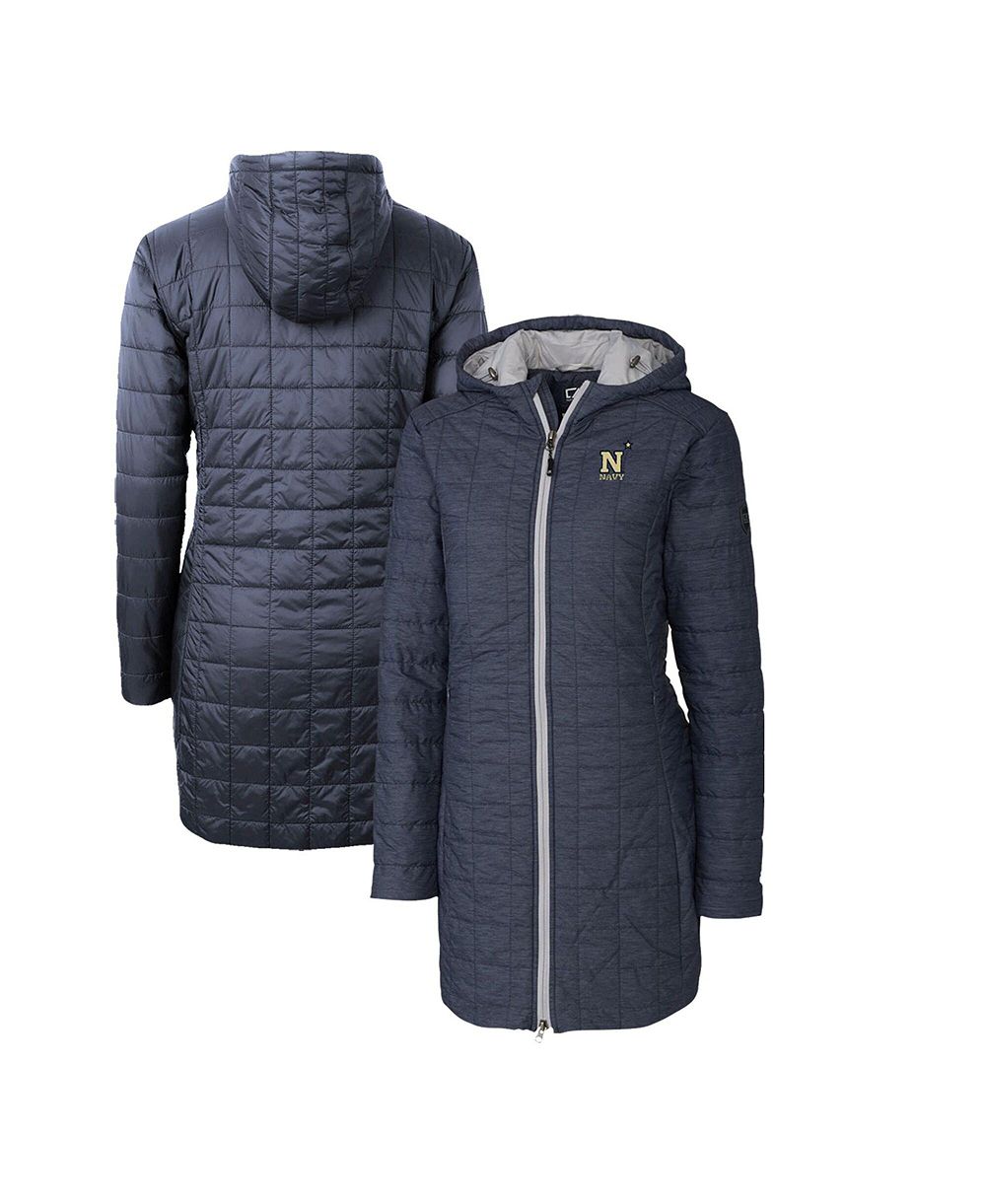 Женское длинное пальто Cutter & Buck Heather Navy Midshipmen Rainier PrimaLoft Eco Hooded