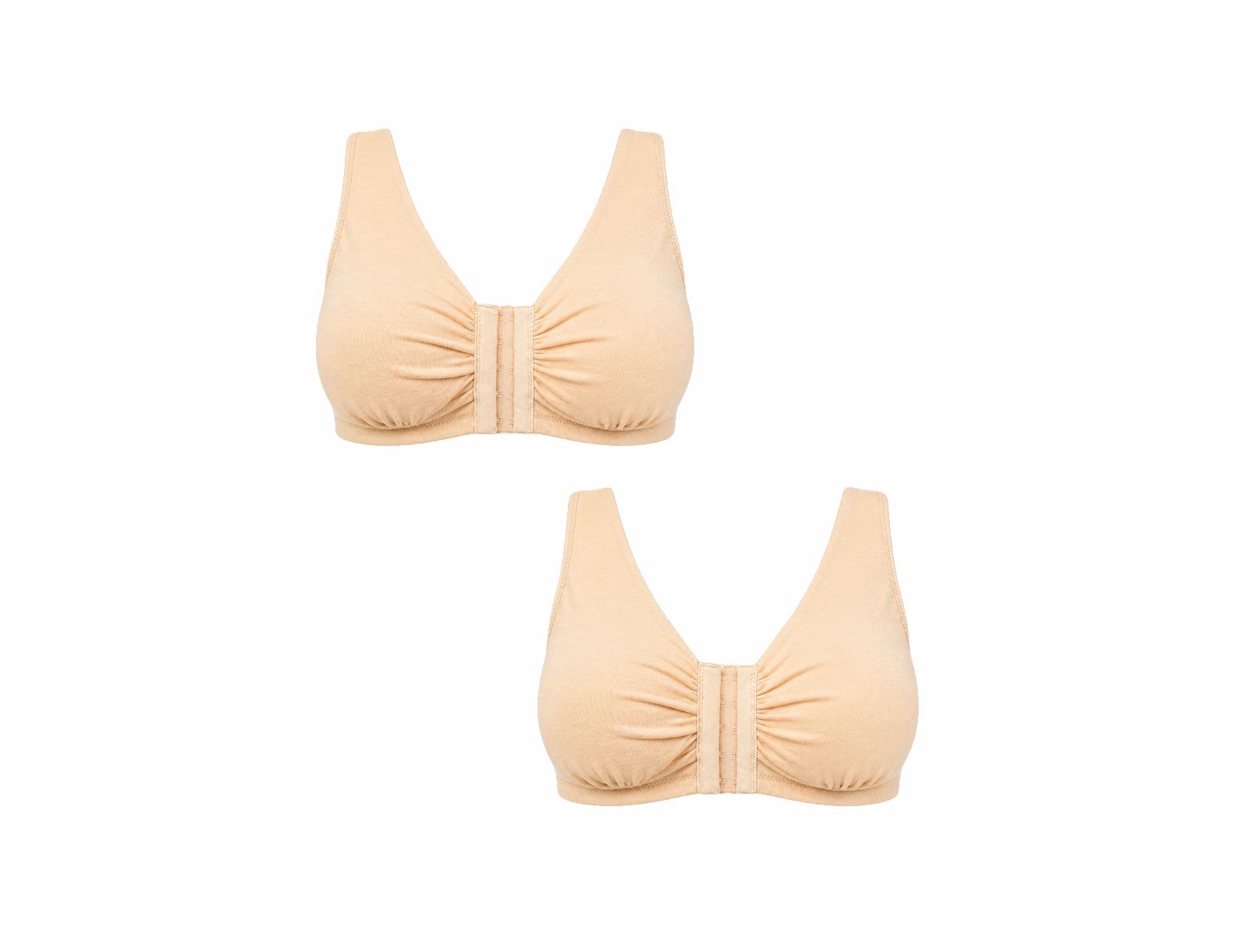 Meadow Women's Ease Cotton Front Closure Bra for Mastectomy 2-Pack