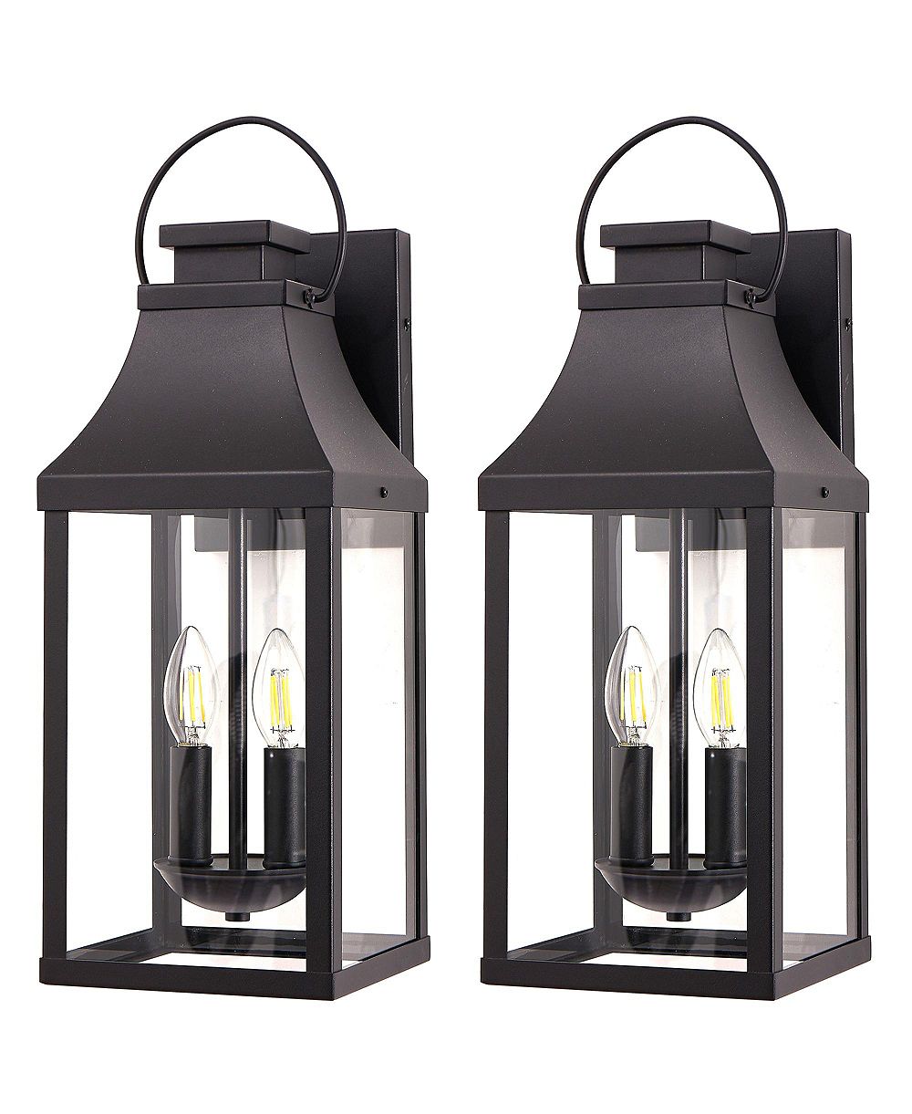 BUSDAYS Outdoor Wall Light 2 Pack Porch Light Wall Sconce Lantern 2 Light Modern Exterior Lighting Fixture Wall Mount for House Garage