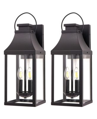 BUSDAYS Outdoor Wall Light 2 Pack Porch Light Wall Sconce Lantern 2 Light Modern Exterior Lighting Fixture Wall Mount for House Garage