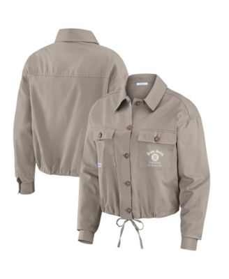 WEAR by Erin Andrews Women's Gray Boston Bruins Cinched Button-Up Jacket
