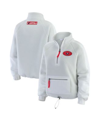 WEAR by Erin Andrews Women's Gray Washington Capitals Polar Fleece Quarter-Zip Jacket