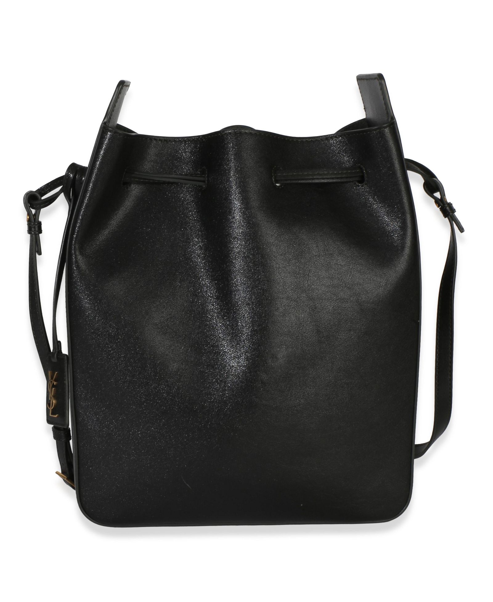 Pre-Owned Saint Laurent Black Calfskin Small Bucket Bag