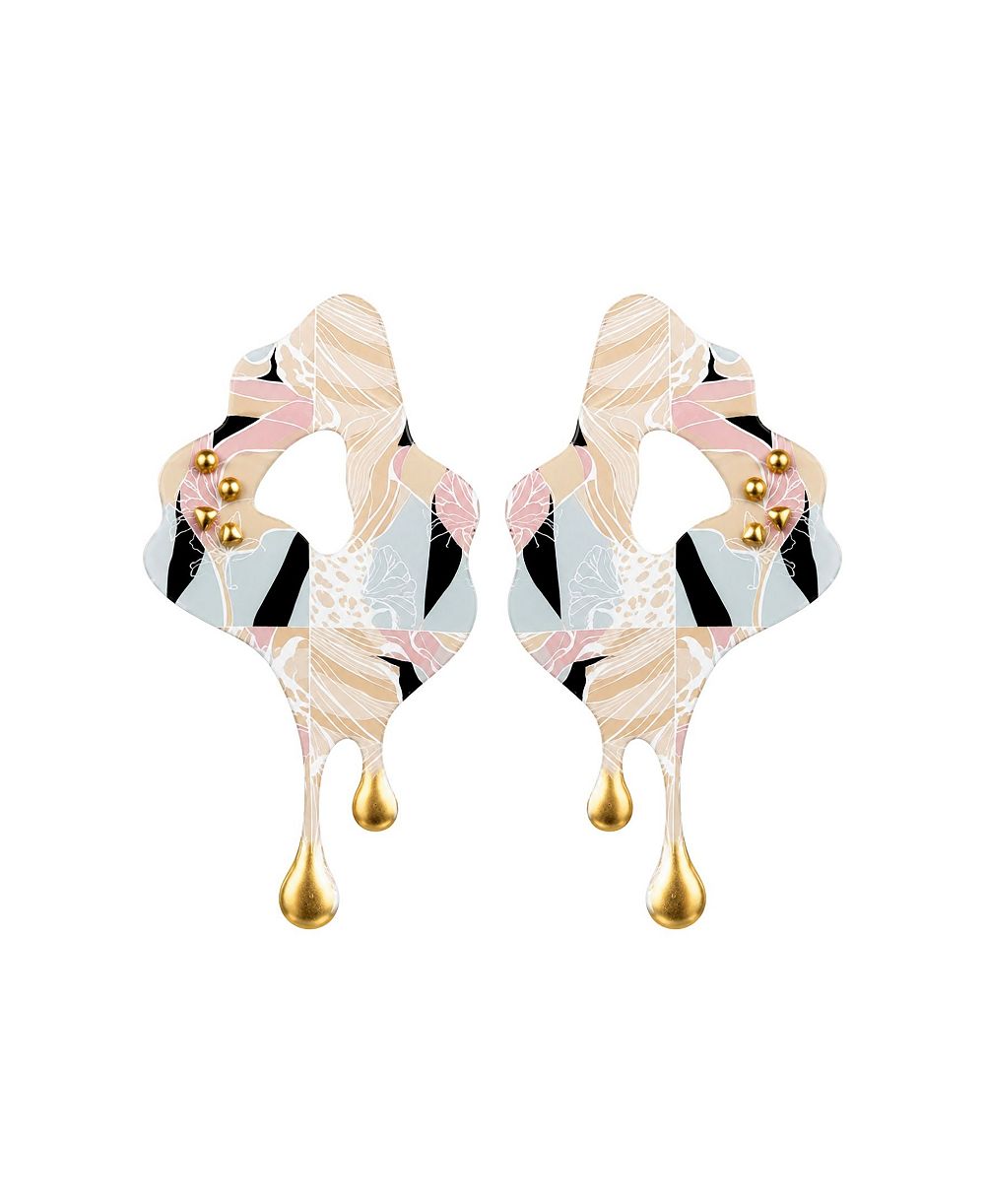Серьги Swanky Designs Molten Drip Artistic Sculptural Statement