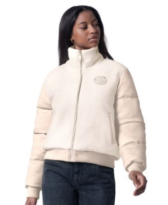 Женская куртка G-III 4Her by Carl Banks Cream Pittsburgh Steelers Cheerleader Sherpa Full-Zip