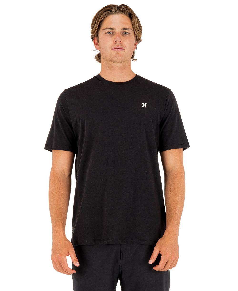 Hurley Men's Icon Logo At Top Left Chest Crewneck T-Shirt
