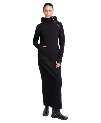 Marcella Women's Tompkins Side-Slit Hooded Sweatshirt Midi Dress