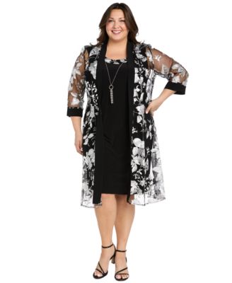 Женский комплект R & M Richards Plus Size: платье и жакет, 2 части
