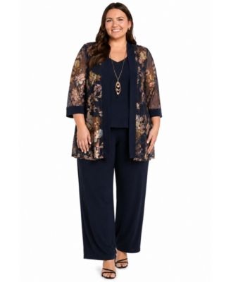R & M Richards комплект из 3 предметов: топ, брюки и куртка, Plus Size