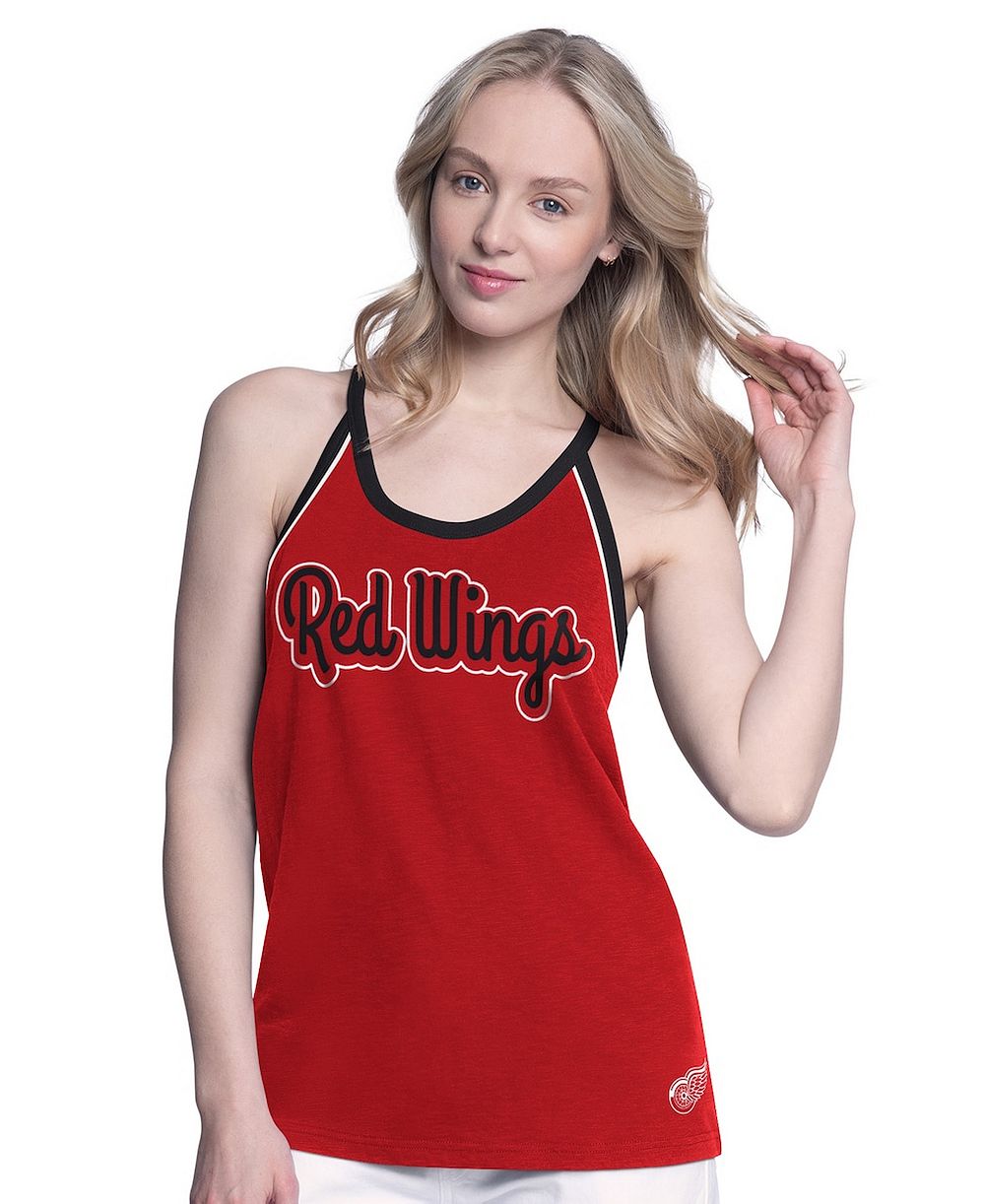 Женский майка G-III 4Her by Carl Banks, красная, Detroit Red Wings Curveball Racerback Scoop Neck Slub