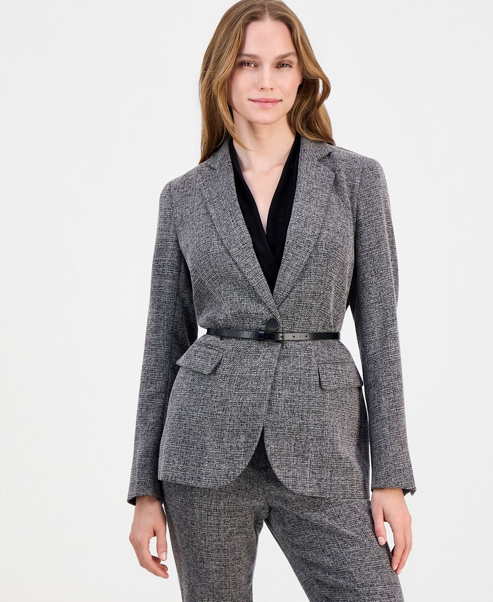 Anne Klein Women's Belted Notch-Collar Blazer